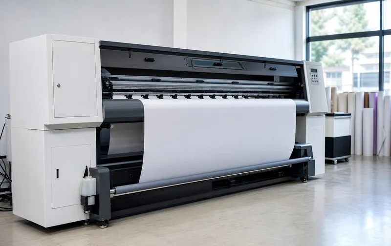 Wide format printer in operation